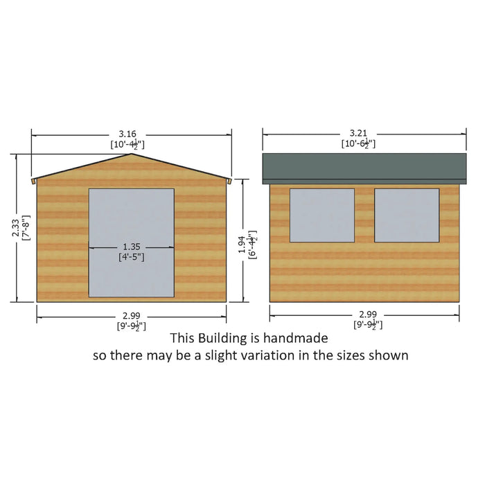 10' x 10' Bison Heavy Duty Shed - Chestnut Mill