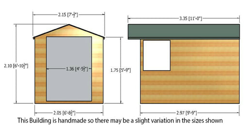 10' x 7' Guernsey Double Door Shed Apex Shed - Chestnut Mill