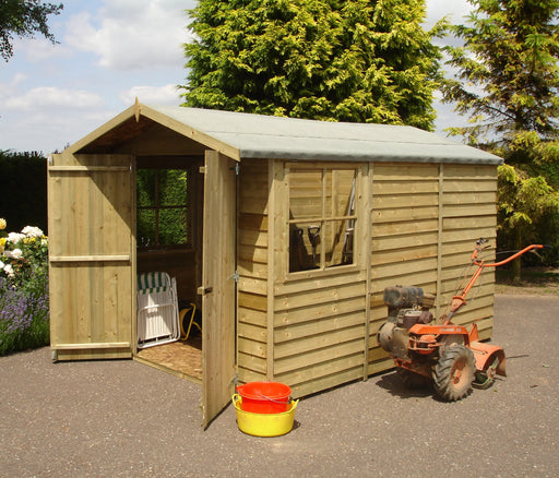 10' x 7' Pressure Treated Overlap Double Door Shed - Chestnut Mill