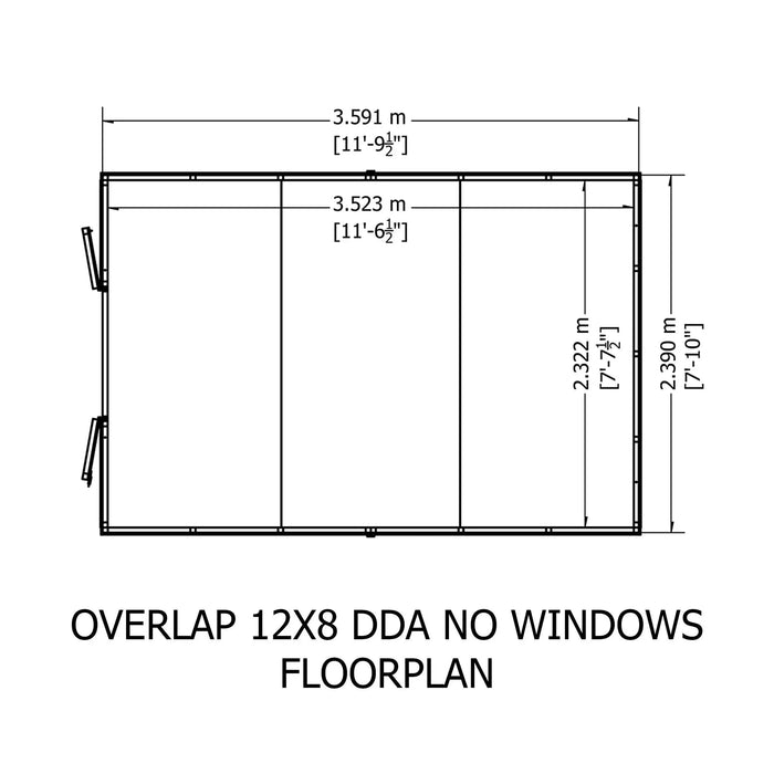 12' x 8' Garden Value - Overlap Double Door Shed Shire Garden Buildings