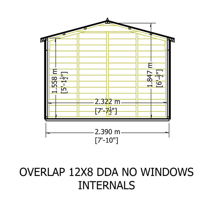 12' x 8' Garden Value - Overlap Double Door Shed Shire Garden Buildings