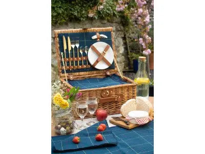 2 PERSON BLUE TWEED HAMPER - Chestnut Mill