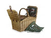 2 PERSON GREEN TWEED DOUBLE LIDDED HAMPER - Chestnut Mill