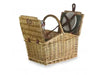 2 PERSON GREEN TWEED DOUBLE LIDDED HAMPER - Chestnut Mill