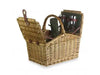 2 PERSON GREEN TWEED DOUBLE LIDDED HAMPER - Chestnut Mill