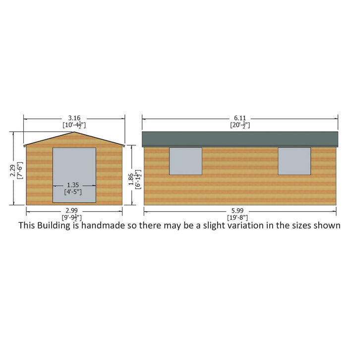 20' x 10' Bison Heavy Duty Shed - Chestnut Mill