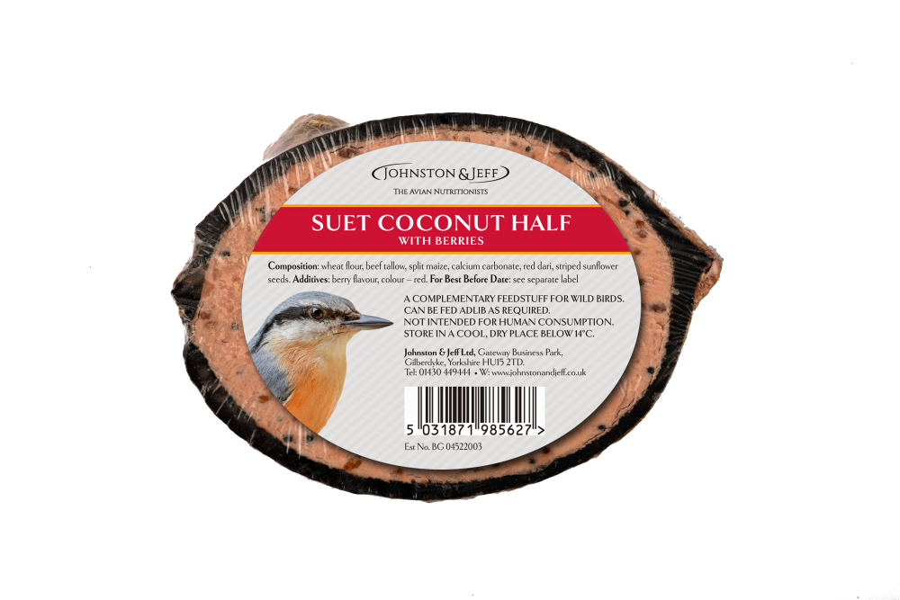 Johnston & Jeff Suet Coconut Half with Berries x 30