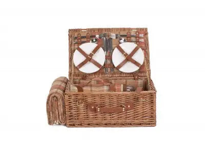 4 PERSON AUTUMN RED TARTAN HAMPER - Chestnut Mill