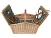 4 PERSON GREEN TWEED DOUBLE LID HAMPER - Chestnut Mill