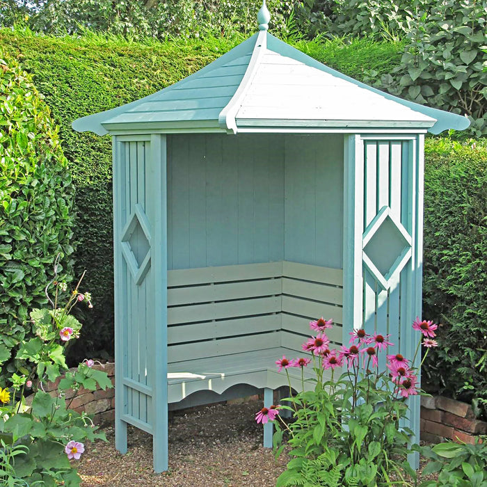 4' x 4' Corner Garden Arbour - Chestnut Mill