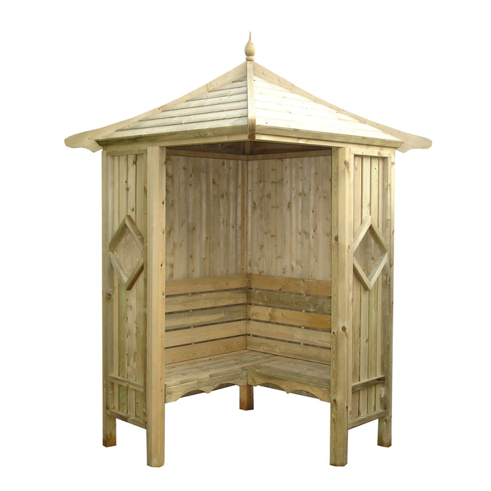 4' x 4' Corner Garden Arbour - Chestnut Mill