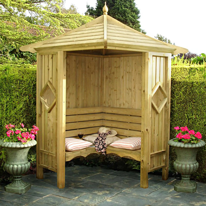 4' x 4' Corner Garden Arbour - Chestnut Mill