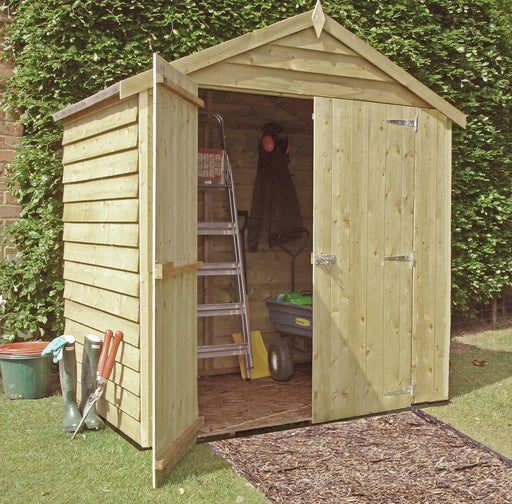 4' x 6' Pressure Treated Overlap Double Door Shed - Chestnut Mill