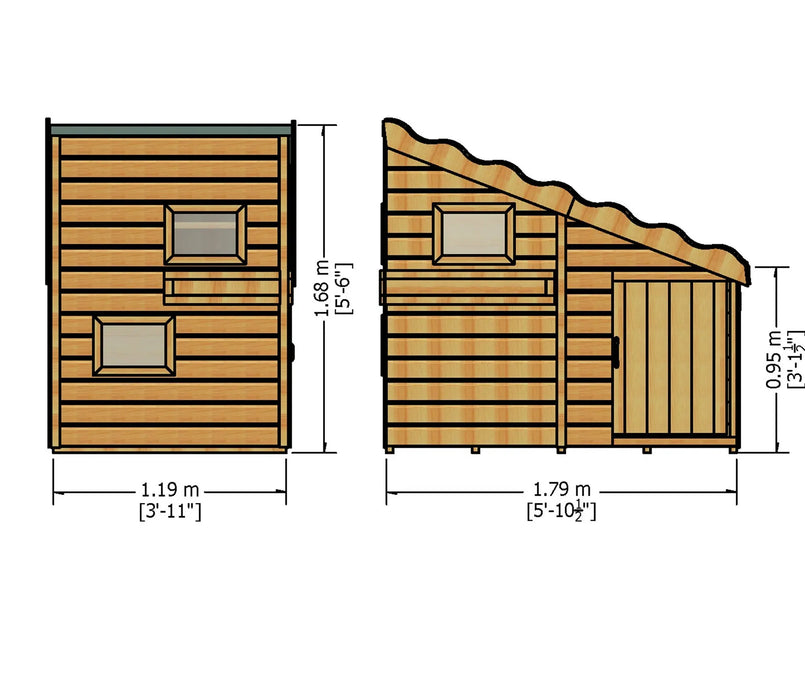 6' x 4' Command Post Playhouse - Chestnut Mill