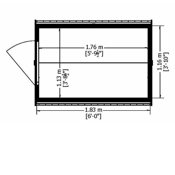 6' x 4' Overlap Single Door Shed - Chestnut Mill