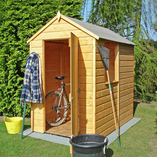 6' x 4' Shetland Apex Single Door Shed - Chestnut Mill