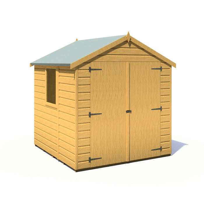 6' x 6' Arran Apex Shiplap Double Door Shed - Chestnut Mill