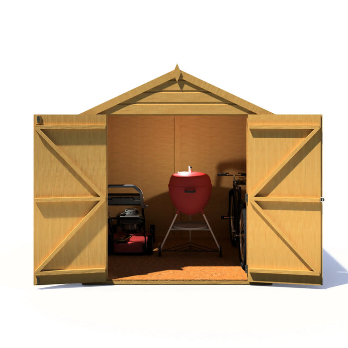 6' x 6' Arran Apex Shiplap Double Door Shed - Chestnut Mill