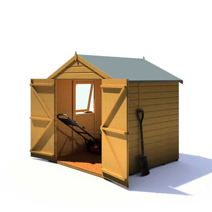 6' x 6' Arran Apex Shiplap Double Door Shed - Chestnut Mill