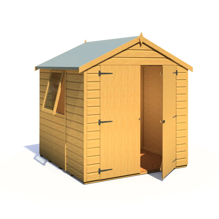 6' x 6' Arran Apex Shiplap Double Door Shed - Chestnut Mill