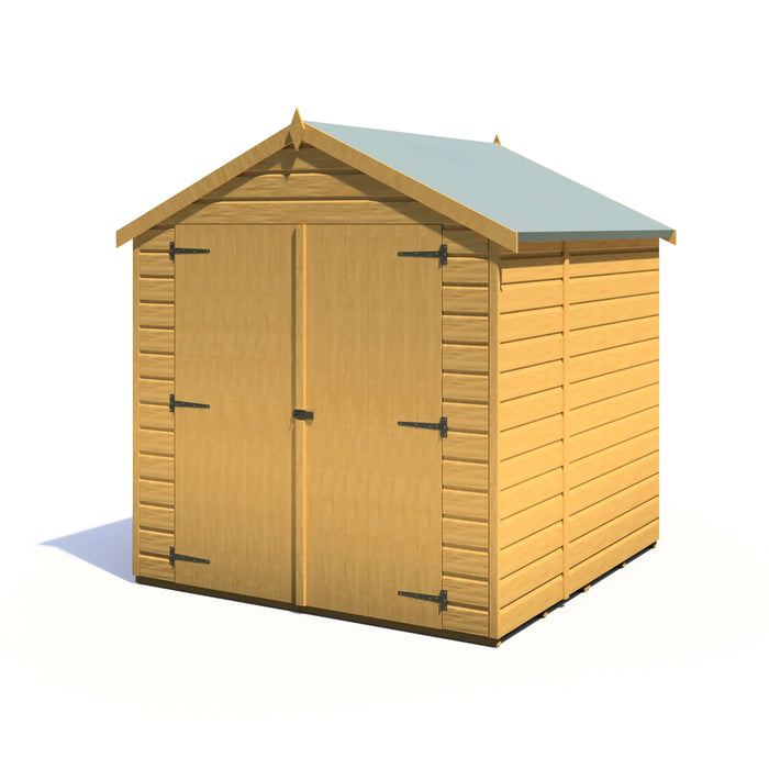 6' x 6' Arran Apex Shiplap Double Door Shed - Chestnut Mill