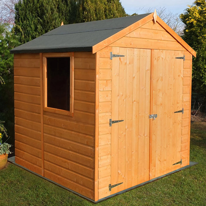 6' x 6' Arran Apex Shiplap Double Door Shed - Chestnut Mill