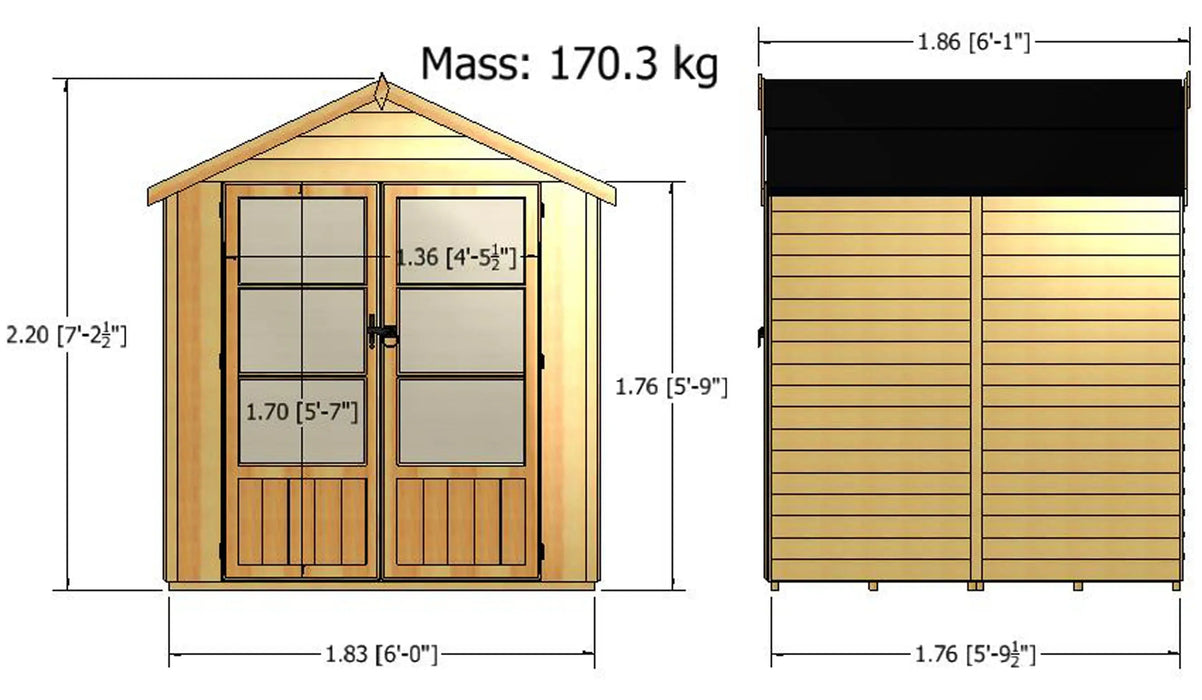 6' x 6' Oatland Summerhouse - Chestnut Mill