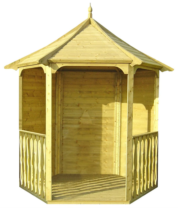 7' x 6' Pressure Treated Shire Garden Arbour - Chestnut Mill