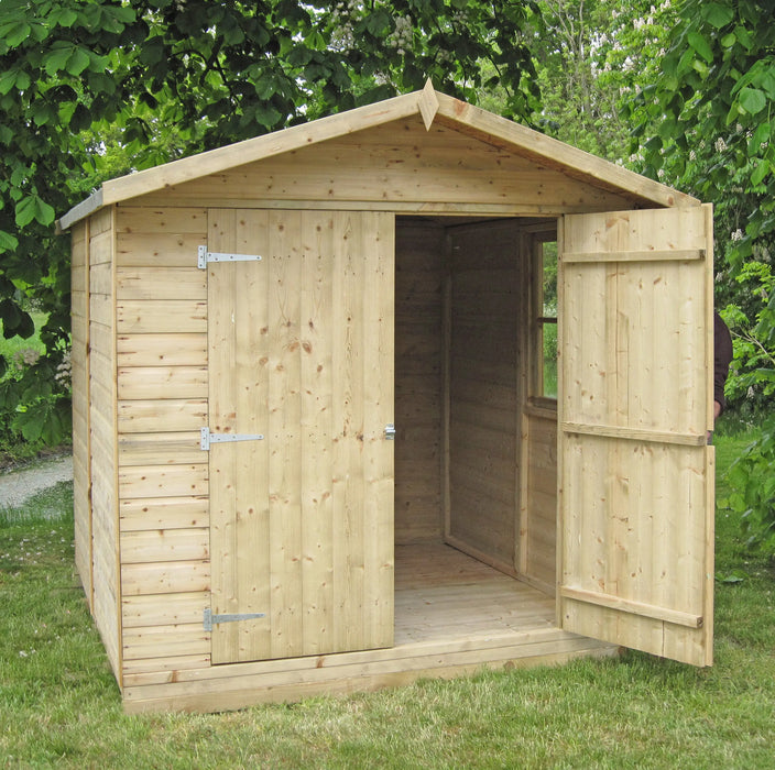 7' x 7' Alderney Apex Double Door Shed - Chestnut Mill