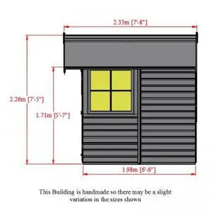 7' x 7' Barn Shiplap Shed Double Door Shed - Chestnut Mill