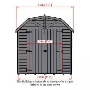 7' x 7' Barn Shiplap Shed Double Door Shed - Chestnut Mill