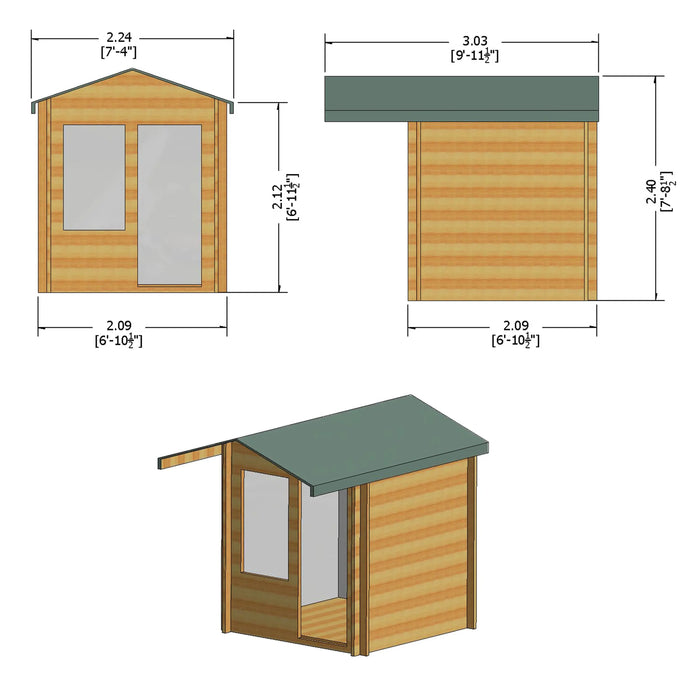 7' x 7' Crinan 19mm Log Cabin - August Special Offer - 9% OFF - Chestnut Mill