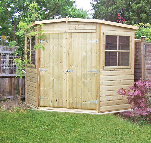 7' x 7' Pressure Treated Corner Shed - Chestnut Mill