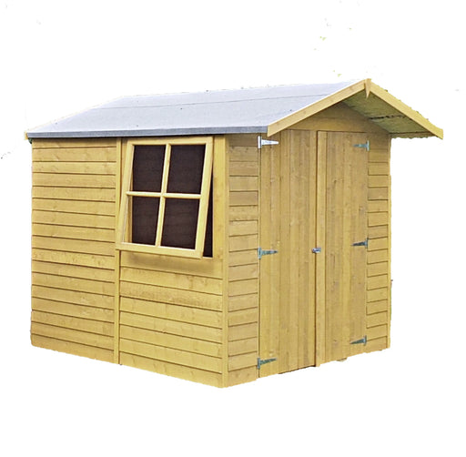 7' x 7' Pressure Treated Overlap Double Door Shed - Chestnut Mill