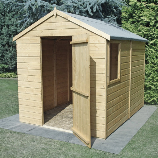 8' x 6' Durham Shiplap Apex Shed Single Door Shed - Chestnut Mill