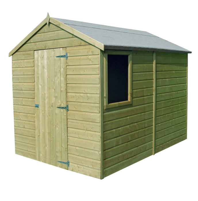 8' x 6' Durham Shiplap Apex Shed Single Door Shed - Chestnut Mill