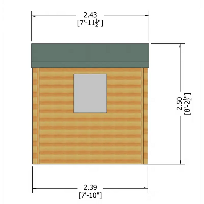 8' x 8' Camelot 19mm Log Cabin - Chestnut Mill