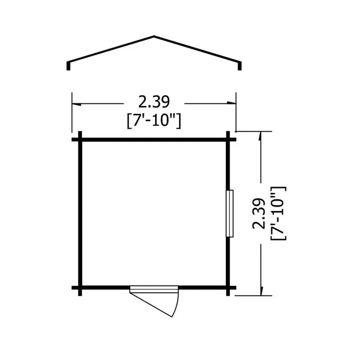 8' x 8' Camelot 19mm Log Cabin - Chestnut Mill