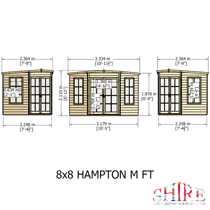 8' x 8' Hampton Summerhouse - Chestnut Mill