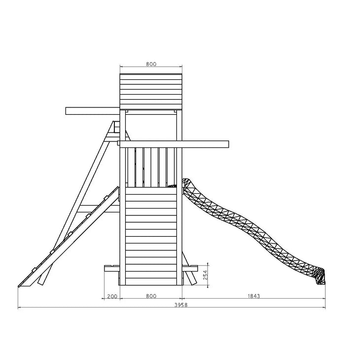 Activer Grey & White Climbing Frame with Swing and Slide - Chestnut Mill