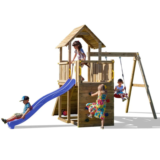 Adventure Peaks Fortress 3 (Carol 3) Climbing Frame with Swing and Slide - Chestnut Mill