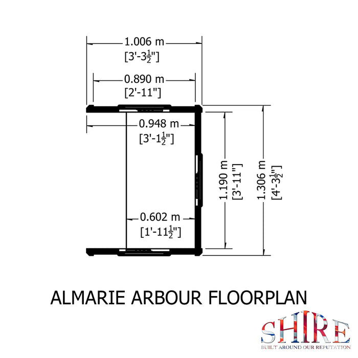 Almarie Garden Arbour - 4'x3' - Chestnut Mill