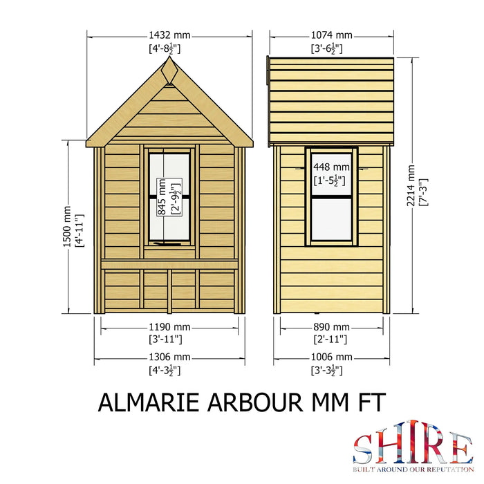 Almarie Garden Arbour - 4'x3' - Chestnut Mill