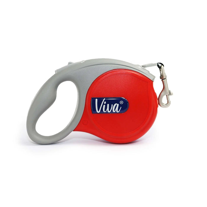 Ancol Viva Retractable Lead - Red - 5m - Various Sizes - Chestnut Mill