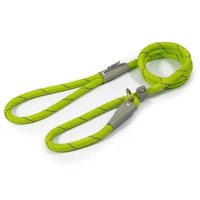 Ancol Viva Rope Reflective Slip Lead Lime - Various Sizes - Chestnut Mill