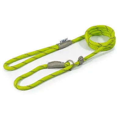 Ancol Viva Rope Reflective Slip Lead Lime - Various Sizes - Chestnut Mill