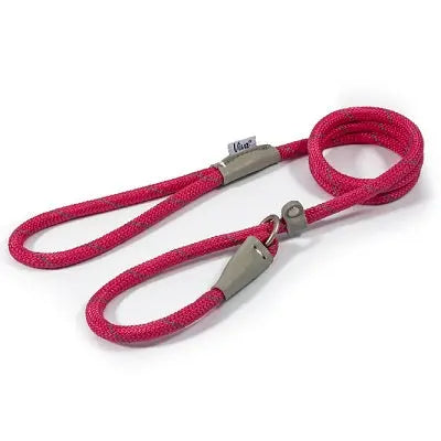 Ancol Viva Rope Reflective Slip Lead Pink - Various Sizes - Chestnut Mill