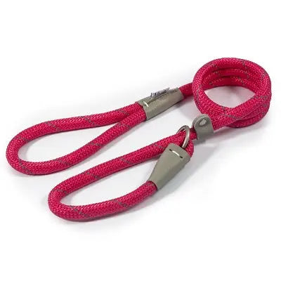 Ancol Viva Rope Reflective Slip Lead Pink - Various Sizes - Chestnut Mill