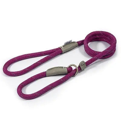 Ancol Viva Rope Reflective Slip Lead Purple - Various Sizes - Chestnut Mill