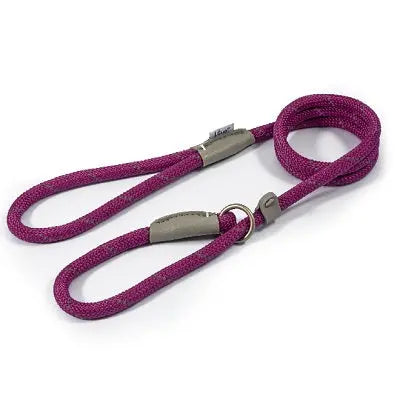 Ancol Viva Rope Reflective Slip Lead Purple - Various Sizes - Chestnut Mill